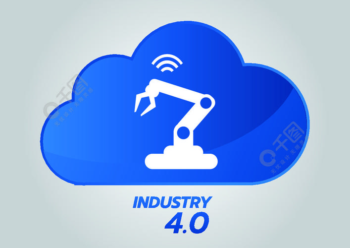 工业40概念智能工厂矢量图标wifi植物插图物联网iot工业技术